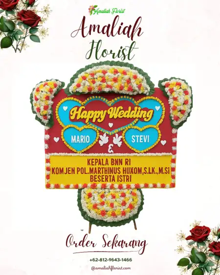 Papan Bunga Pernikahan Walaik